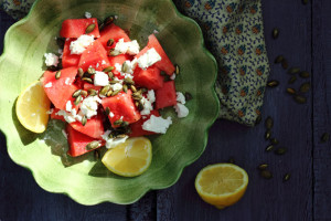 WHY WE SHOULD ALL BE EATING MORE WATERMELON – WATERMELON SALAD WITH FETA AND PUMPKIN SEEDS