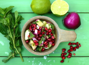 HOW RED/BLUE JUICE CAN KEEP A SPRING IN YOUR STEP – POMEGRANATE AND CUCUMBER SALAD