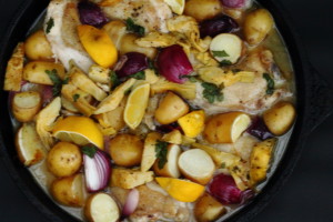 EAT LIKE A FOUNDLING: SICILIAN CHICKEN WITH POTATOES & ARTICHOKES